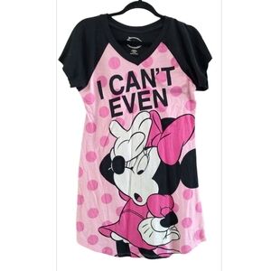 Disney Minnie Mouse Pink and Black Nightgown